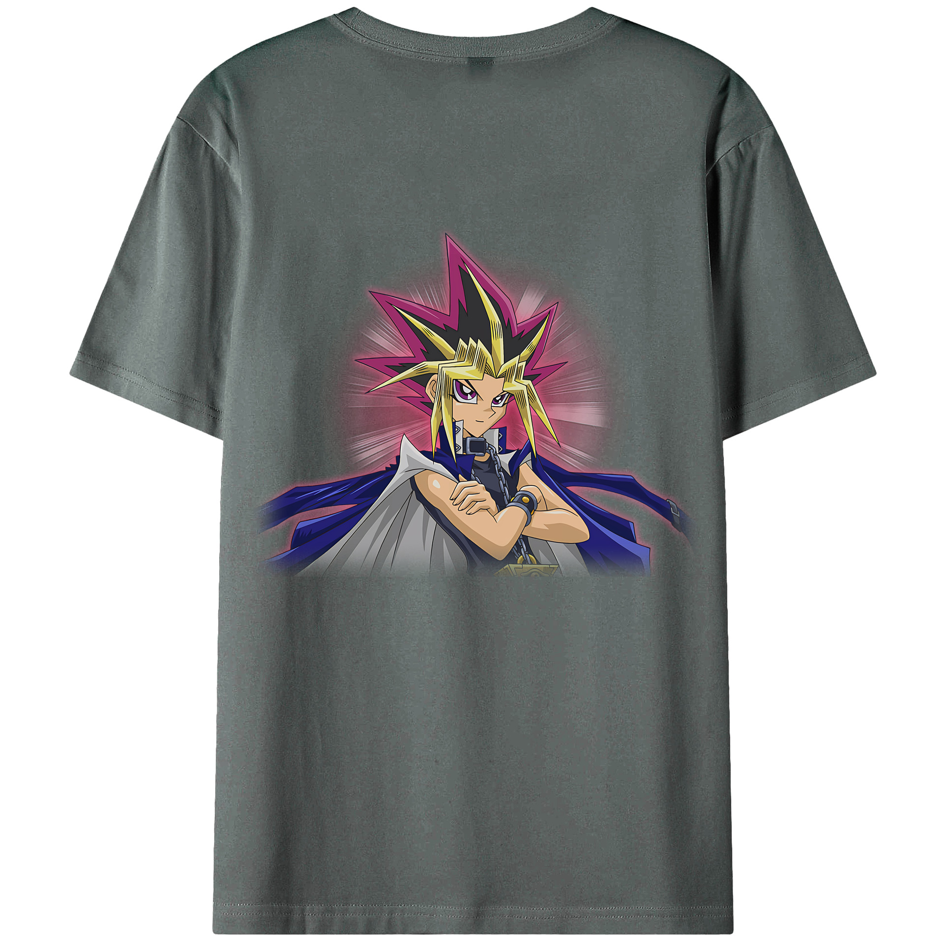 （画像用） 遊☆戯☆王 Yu-Gi-Oh! 綿100％ メンズ半袖Tシャツ（バックプリント） 通気性